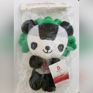 2008 Beijing Olympic Games Mascot Forest Panda Bear Jing Ling Plush Doll 11" NWT